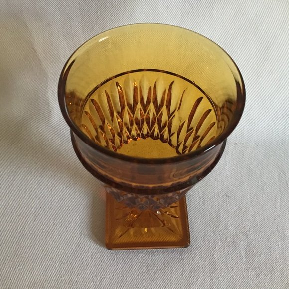 Mid-Century Amber Goblet / Stemmed Glass - Picture 2 of 4